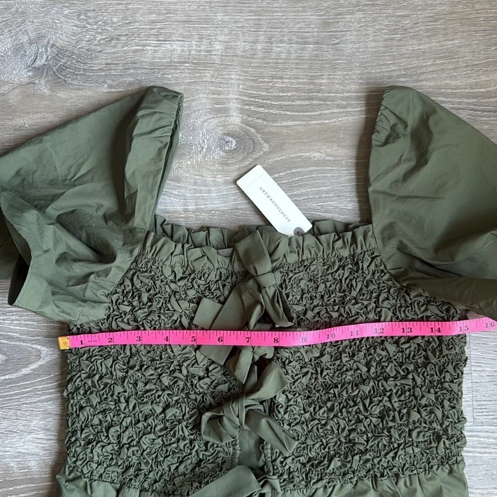 NEW Anthropologie Mare Mare Smocked Bow Top Small - Picture 3 of 7